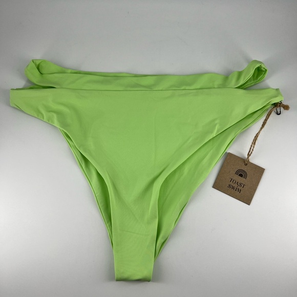 High Waisted Bottom TOAST SWIM Size M Signature Cut Out NWT Paradise Green - Picture 2 of 5